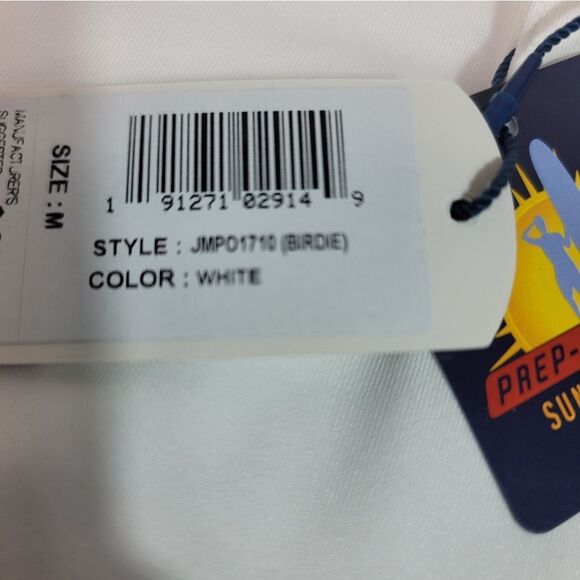 Johnnie-O Birdie Men Golf Polo Shirt Size M White Carousel Industrie Embroidered - Picture 7 of 14